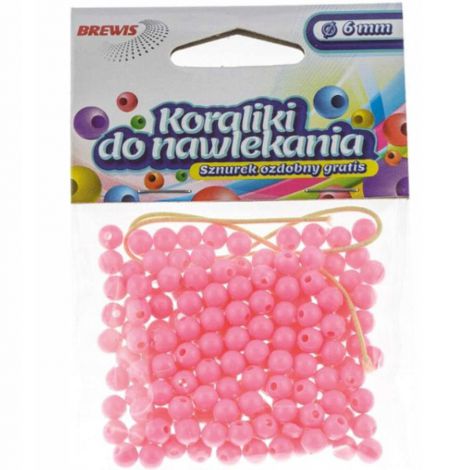 Koraliki plastikowe Brewis 8mm, Różowe - 2